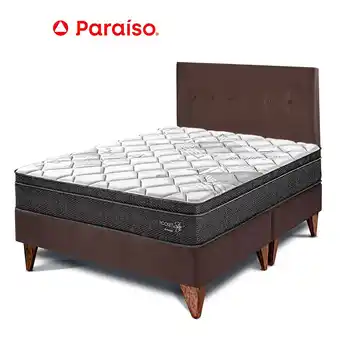 Tottus Dormitorio europeo pocket star queen- chocolate oferta