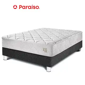 Tottus Cama pocket max 1.5 plaza - charcoal oferta
