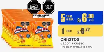 Makro CHIZTOS Sabor a queso Tira de 14 unds. x 16 g c/u oferta