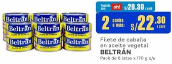 Makro Filete de caballa en aceite vegetal BELTRÁN Pack de 6 latas x 170 g c/u oferta