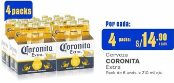 Makro Cerveza CORONITA Extra Pack de 6 unds. x 210 ml c/u oferta