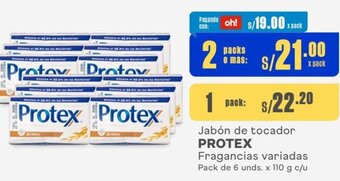 Makro Jabón de tocador PROTEX Fragancias variadas Pack de 6 unds. x 110 g c/u oferta