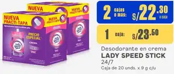 Makro Desodorante en crema LADY SPEED STICK 24/7 Caja de 20 unds. x 9 g c/u oferta