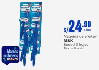 Makro Máquina de afeitar M&K Speed 3 hojas Tira de 12 unds. oferta
