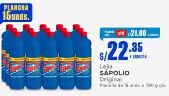 Makro Lejía SAPOLIO Plancha de 15 unds. x 790 g c/u oferta