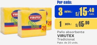 Makro Paño absorbente VIRUTEX Tradicional Pqte. de 20 unds. oferta