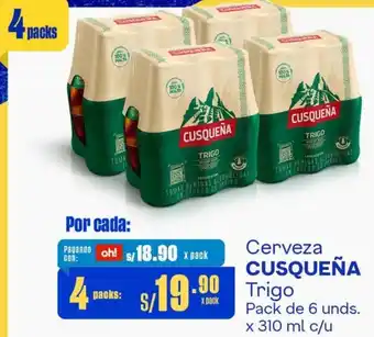 Makro Cerveza CUSQUEÑA Trigo Pack de 6 unds. x 310 ml c/u oferta