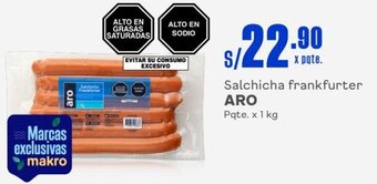 Makro Salchicha frankfurter ARO Pqte. x 1 kg oferta