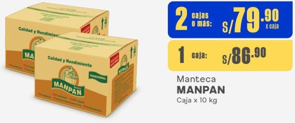 Manteca MANPAN Caja x 10 kg oferta en Makro