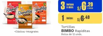 Makro Tortillas BIMBO Rapiditas Bolsa de 12 unds. oferta