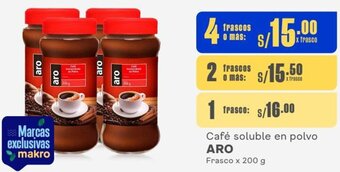 Makro Café soluble en polvo ARO Frasco x 200 g oferta