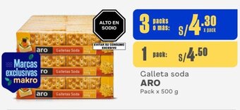 Makro Galleta soda ARO Pack x 500 g oferta