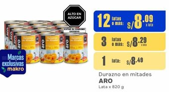 Makro Durazno en mitades ARO Lata x 820 g oferta