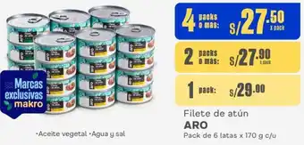 Makro Filete de atún ARO Pack de 6 latas x 170 g c/u oferta