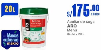 Makro Aceite de Soya ARO Balde x 20 L oferta