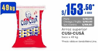 Makro Arroz superior CUSI-CUSÁ Saco x 49 kg oferta