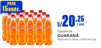 Makro Gaseosa GUARANÁ Pack de 15 unds. x 450 ml c/u oferta