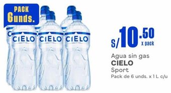 Makro Agua sin gas CIELO Sport Pack de 6 unds. x 1 L c/u oferta