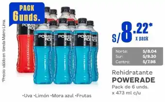 Makro Rehidratante POWERADE Pack de 6 unds. x 473 ml c/u oferta