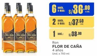 Makro Ron FLOR DE CAÑA 4 años Und. x 750 ml oferta