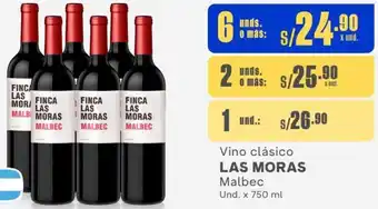 Makro Vino clásico LAS MORAS Malbec Und. x 750 ml oferta