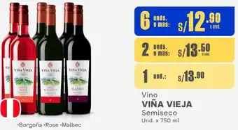 Makro Vino VIÑA VIEJA Semiseco Und. x 750 ml oferta