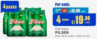Makro Cerveza PILSEN Pack de 6 unds. x 305 ml c/u oferta