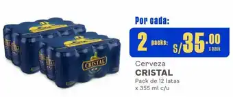 Makro Cerveza CRISTAL Pack de 12 latas x 355 ml c/u oferta