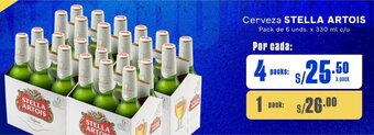 Makro Cerveza STELLA ARTOIS Pack de 6 unds. x 330 ml c/u oferta