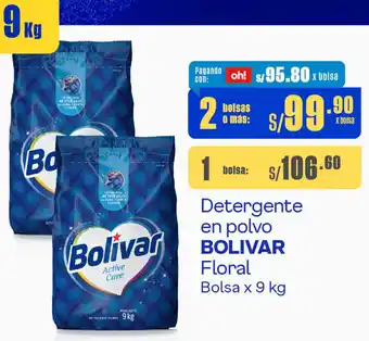 Makro Detergente en polvo BOLIVAR Floral Bolsa x 9 kg x 2 bolsas oferta