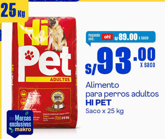 Makro Alimento para perros adultos HI PET Saco x 25 kg oferta