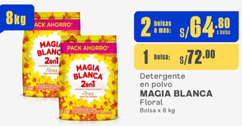 Makro Detergente en polvo MAGIA BLANCA Floral Bolsa x 8 kg oferta