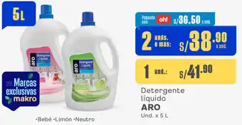 Makro Detergente líquido ARO Und. x 5 L oferta