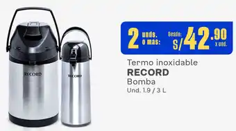 Makro Termo inoxidable RECORD Bomba Und. 1.9/3 L oferta