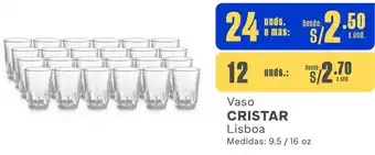 Makro Vaso CRISTAR Lisboa Medidas: 9.5/16 oz oferta