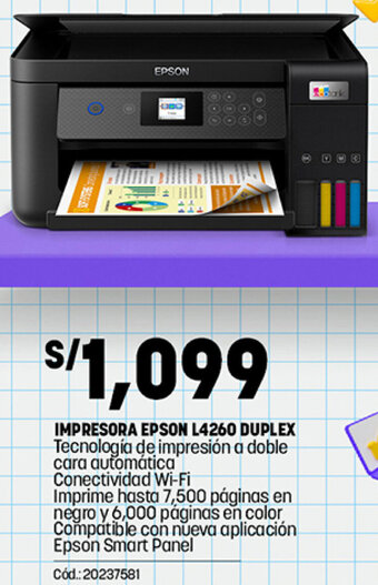 Plaza Vea IMPRESORA EPSON L4260 DUPLEX oferta