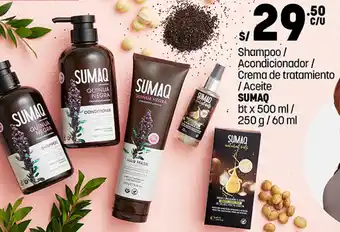 Plaza Vea Shampoo / Acondicionador / Crema de tratamiento / Aceite SUMAQ : bt x 500 ml/ oferta