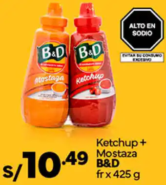 Plaza Vea Ketchup + Mostaza B&D fr x 425 g oferta