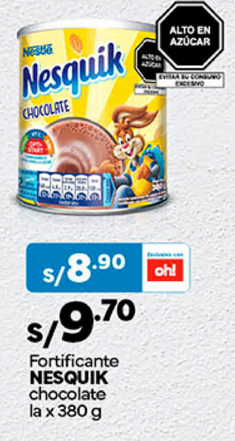 Plaza Vea Fortificante NESQUIK chocolate la x 380 g oferta