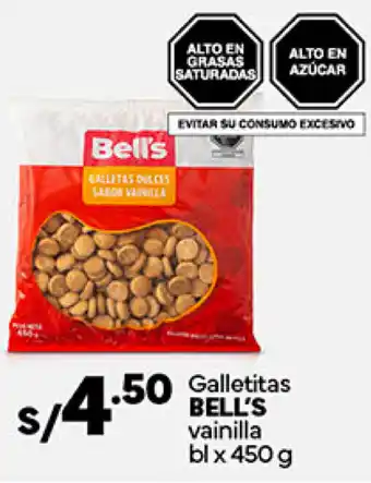 Plaza Vea Galletitas BELL'S vainilla bl x 450 g oferta