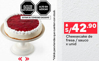Plaza Vea Cheesecake de fresa / sauco x unid oferta