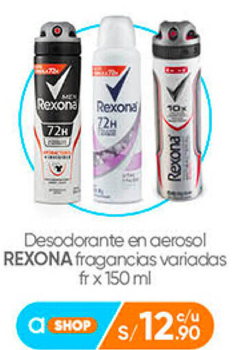 Plaza Vea Desodorante en aerosol REXONA fragancias variadas fr x 150 ml oferta