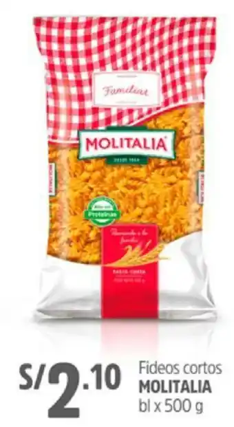 Plaza Vea Fideos cortos Molotalia 500g oferta