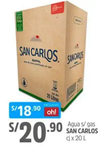 Plaza Vea Agua s/gas San Carlos 20L oferta