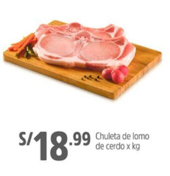 Plaza Vea Chuleta de lomo de cerdo oferta