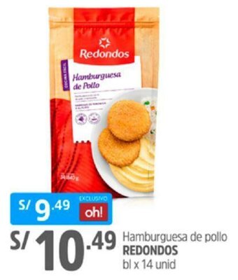 Plaza Vea Hamburguesa de pollo Redondos oferta