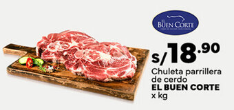 Plaza Vea Chuleta parrillera de cerdo EL BUEN CORTE x kg oferta