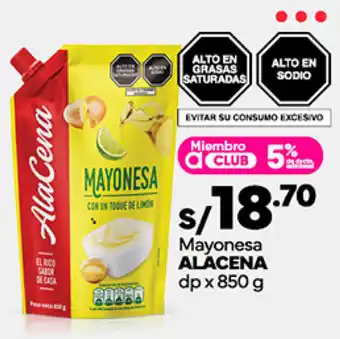 Plaza Vea Mayonesa ALACENA dp x 850 g oferta