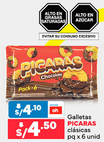 Galletas PICARAS clásicas pq x 6 unid