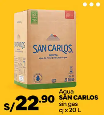 Plaza Vea Agua SAN CARLOS sin gas cj x 20 L oferta
